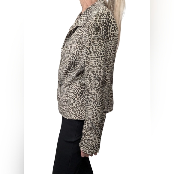 Casual Corner Silk Animal Print Skirt Suit Set 14 | Vintage 90s Leopard Chic - Picture 3 of 10